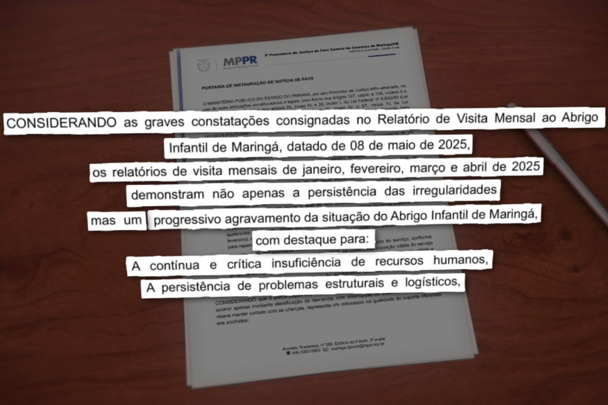Prefeitura de Maringá foi notificada sobre problemas em abrigo infantil 10 dias antes de fuga de crianças, diz MP | Norte e Noroeste