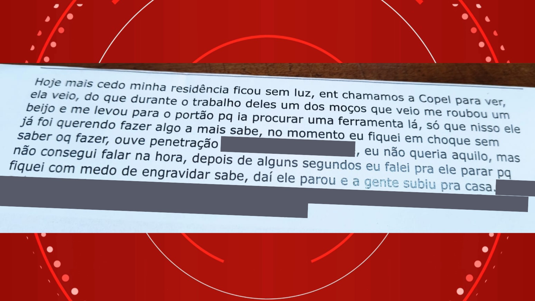 Ministério Público pede reabertura da investigação sobre mulher estuprada em casa por eletricista terceirizado da Copel, no Paraná